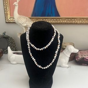 Blush grey and white pearl necklace from Honora